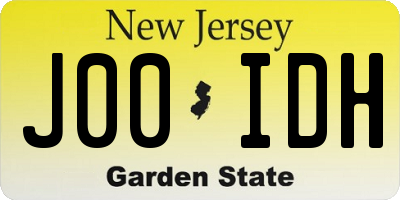 NJ license plate J00IDH