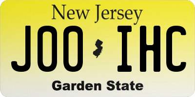 NJ license plate J00IHC