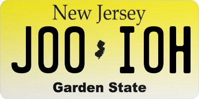 NJ license plate J00IOH