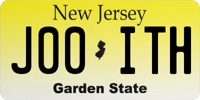 NJ license plate J00ITH
