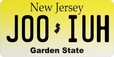 NJ license plate J00IUH
