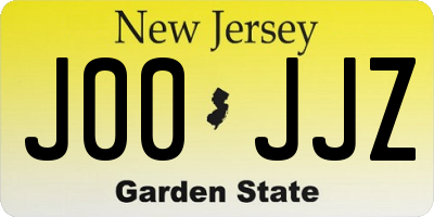 NJ license plate J00JJZ