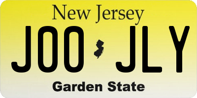 NJ license plate J00JLY