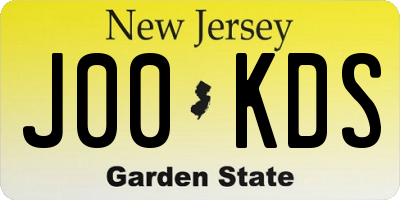 NJ license plate J00KDS