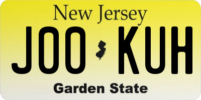 NJ license plate J00KUH