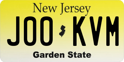 NJ license plate J00KVM