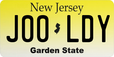NJ license plate J00LDY
