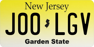 NJ license plate J00LGV