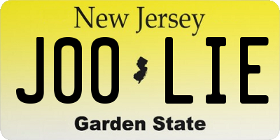NJ license plate J00LIE