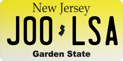NJ license plate J00LSA