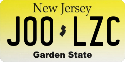 NJ license plate J00LZC