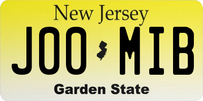 NJ license plate J00MIB