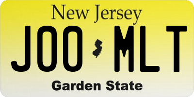 NJ license plate J00MLT