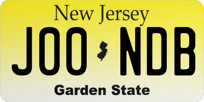 NJ license plate J00NDB