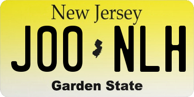 NJ license plate J00NLH