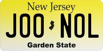 NJ license plate J00NOL