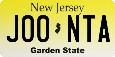 NJ license plate J00NTA