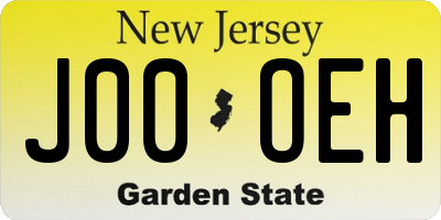 NJ license plate J00OEH