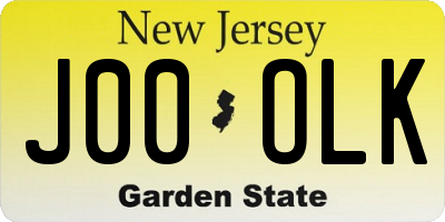 NJ license plate J00OLK
