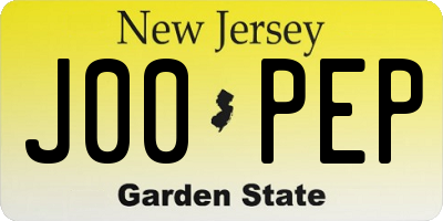 NJ license plate J00PEP
