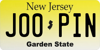 NJ license plate J00PIN