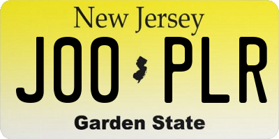 NJ license plate J00PLR