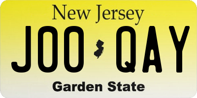 NJ license plate J00QAY