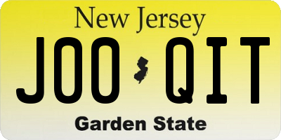 NJ license plate J00QIT