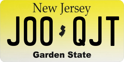 NJ license plate J00QJT