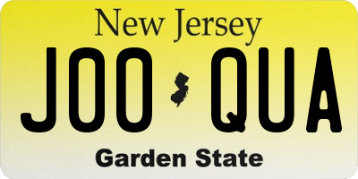 NJ license plate J00QUA