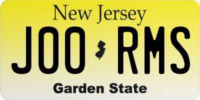 NJ license plate J00RMS