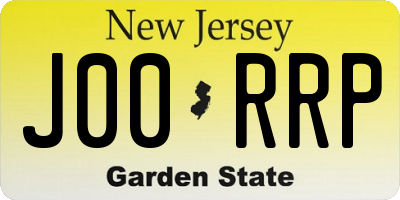 NJ license plate J00RRP