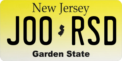 NJ license plate J00RSD
