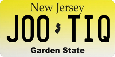 NJ license plate J00TIQ