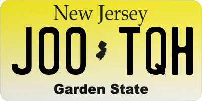 NJ license plate J00TQH