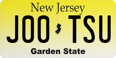 NJ license plate J00TSU