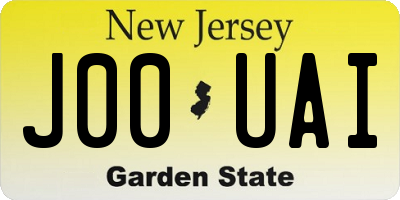 NJ license plate J00UAI