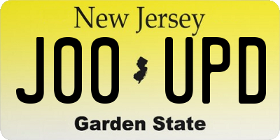 NJ license plate J00UPD