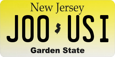 NJ license plate J00USI