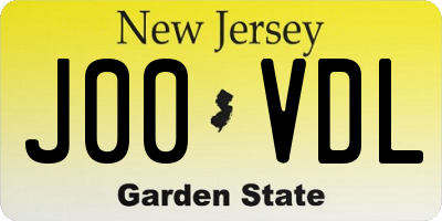 NJ license plate J00VDL