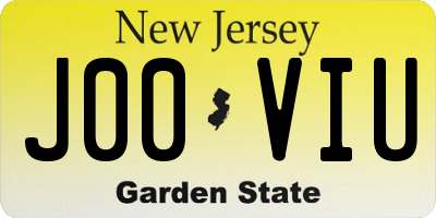 NJ license plate J00VIU
