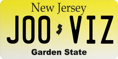NJ license plate J00VIZ
