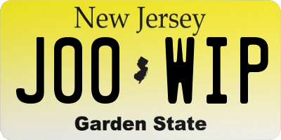 NJ license plate J00WIP