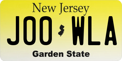 NJ license plate J00WLA