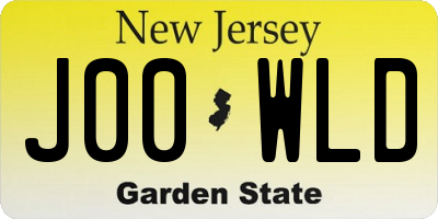 NJ license plate J00WLD