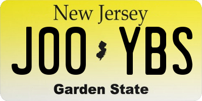 NJ license plate J00YBS