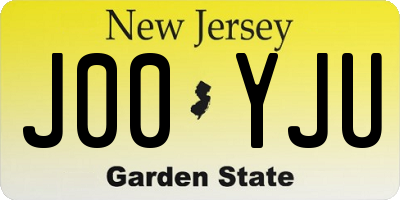 NJ license plate J00YJU