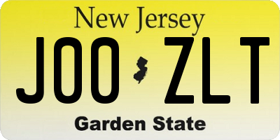 NJ license plate J00ZLT