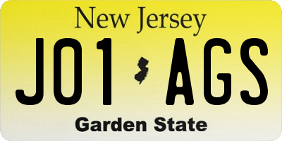 NJ license plate J01AGS