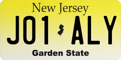 NJ license plate J01ALY